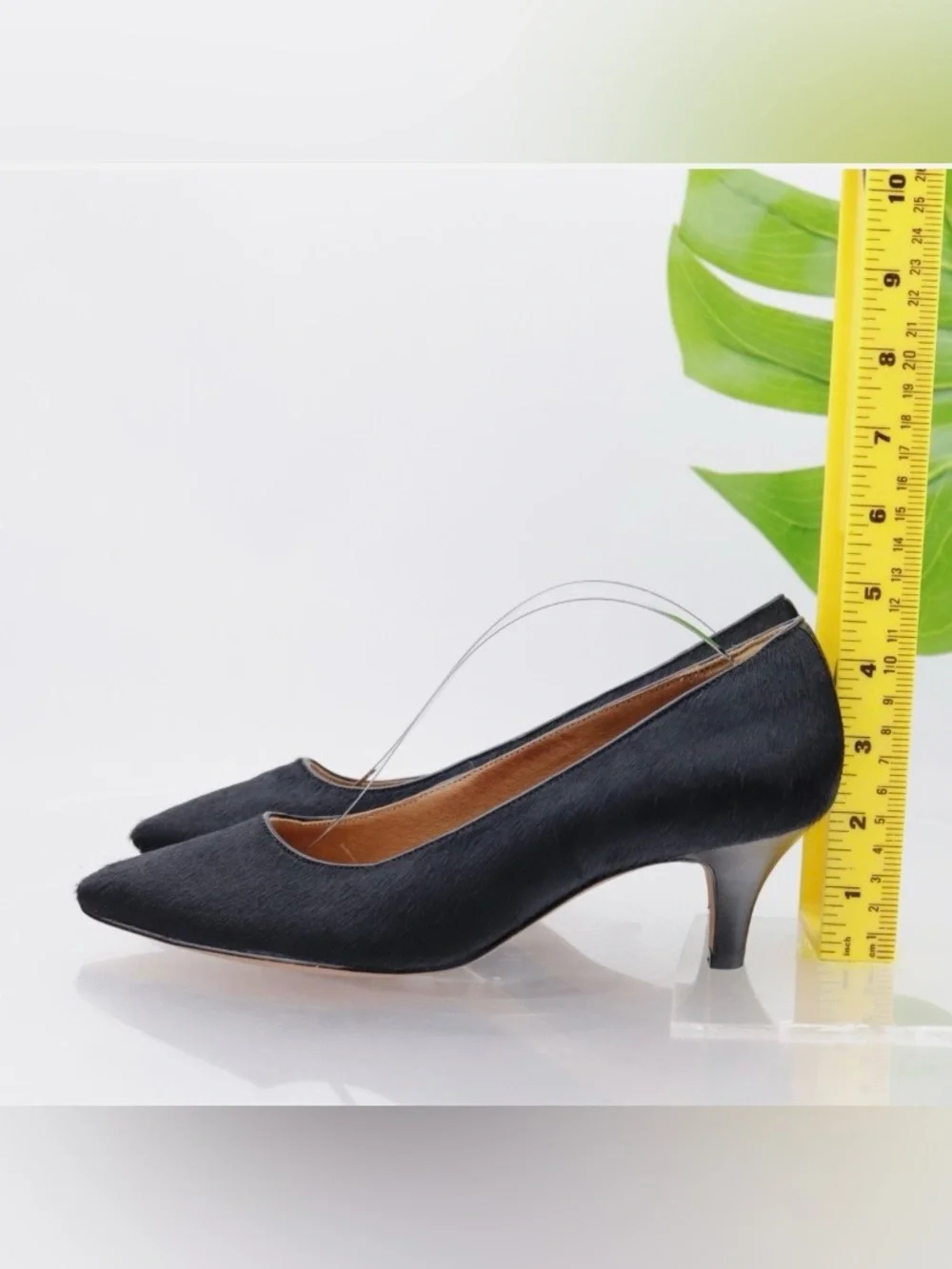 Clarks Black Pointed-Toe Pony Pumps